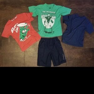 Boys shirts, short and sweater 6pc bundle S 6/7